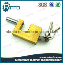 Heavy Duty Rectangular Brass Padlock for Warehouse